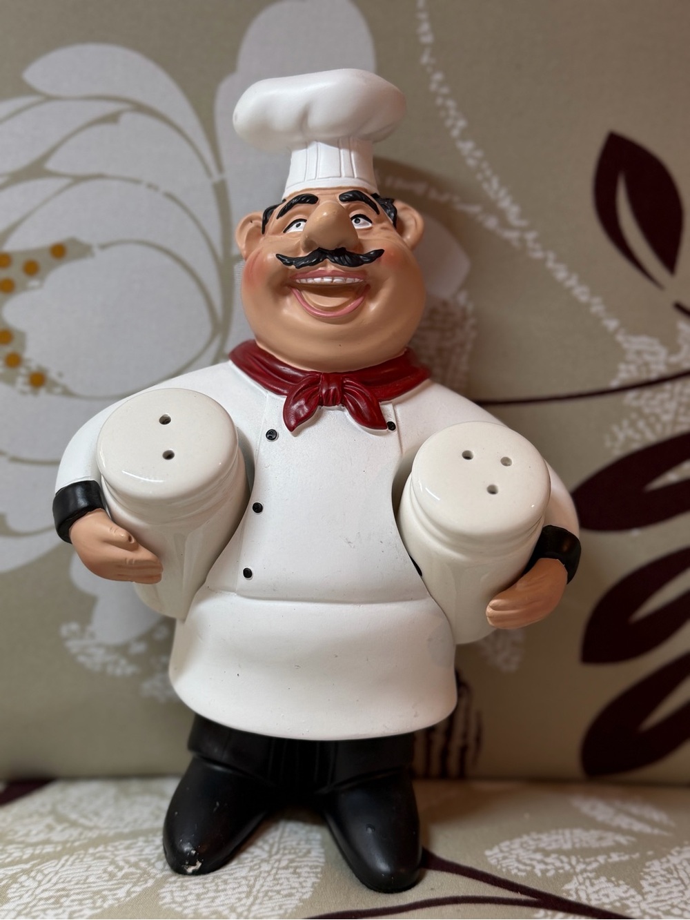 Fat Chef Salt and Pepper Shaker Set in White and Red